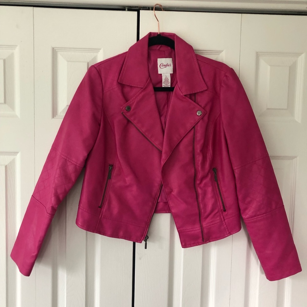Hot Pink Pleather Candies Jacket Size L